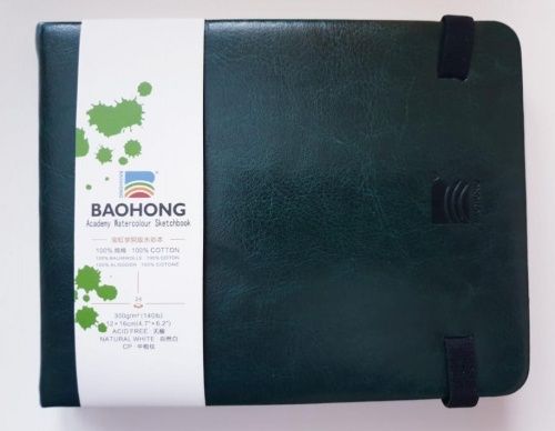BAOHONG, Скетчбук (24 листа), хлопок, 300 гр/м.кв, Среднезернистая 120x160мм